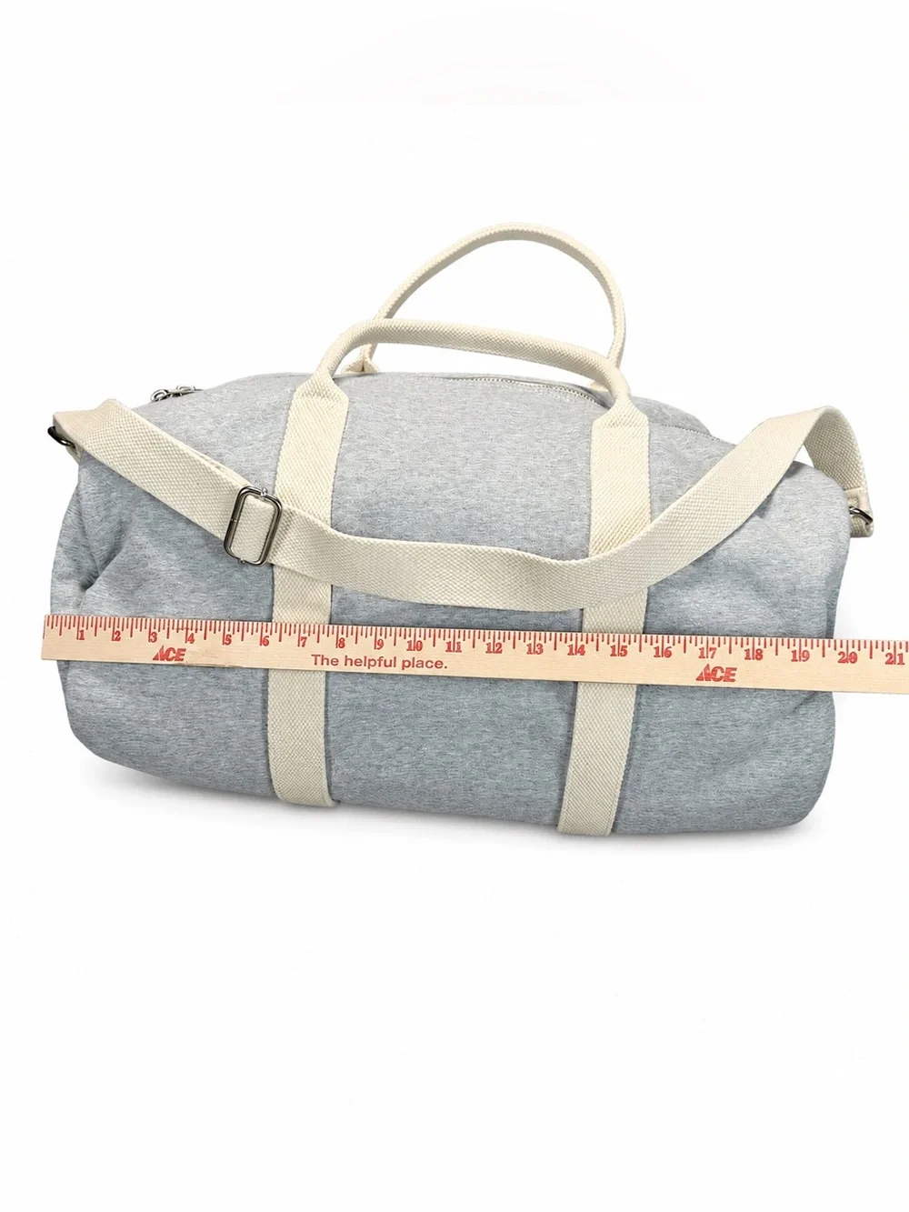 Brandy Melville Gray Heather Duffle Bag w/ Matching Zip Pouch Weekend Gym Travel